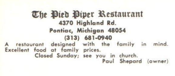 Pied Piper Restaurant - Old Postcard (newer photo)
